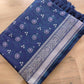 Navy Blue Mashru Silk Jamewar Weaved Floral Jaal Design Banarasi Saree