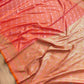 Pink and Orange Double Shaded Mashru Silk Jamewar Weaved Floral Jaal Design Banarasi Saree