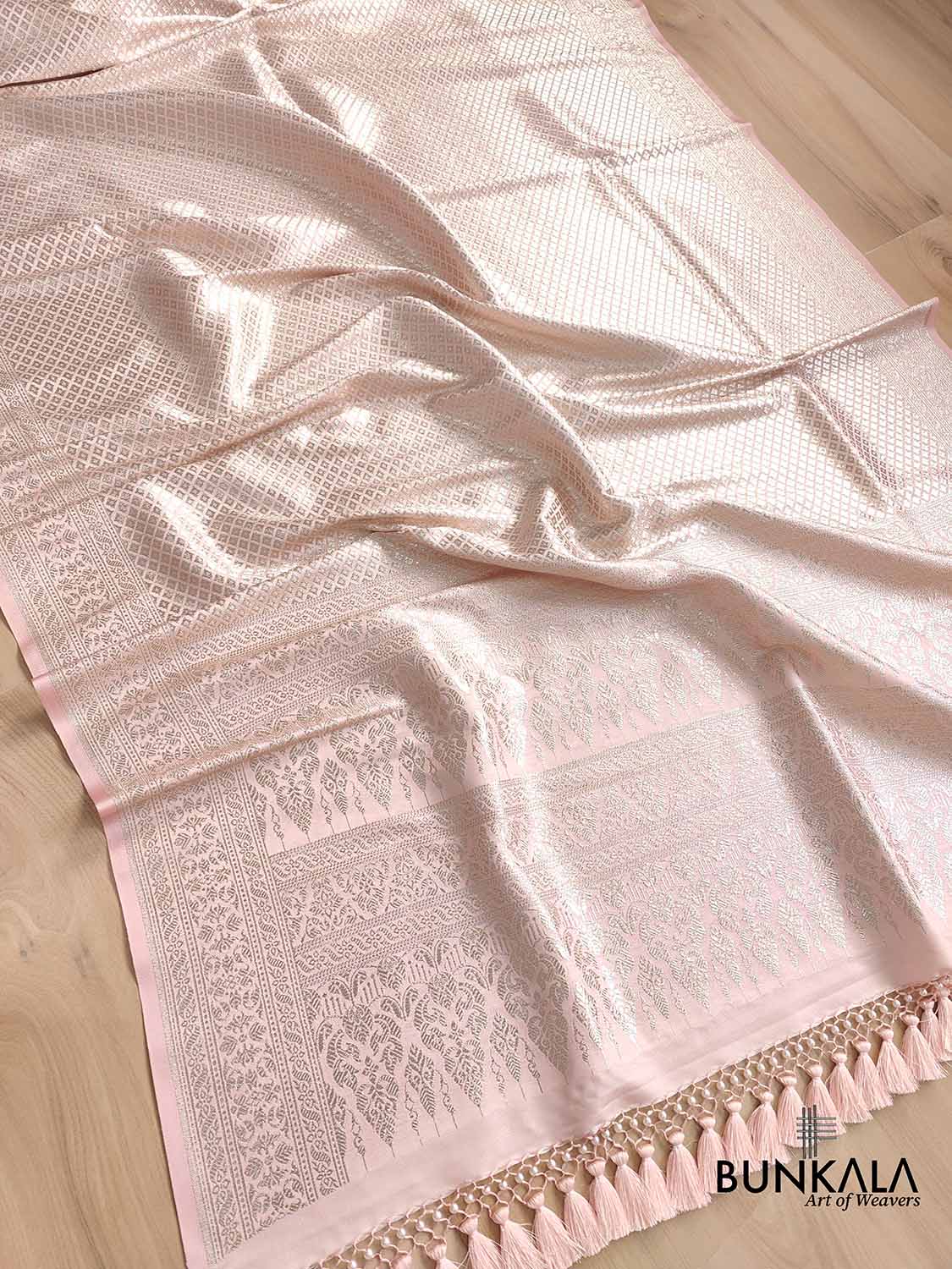 Blushing Pink Mashru Silk Banarasi Saree