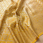 Golden Glow Yellow Mashru Silk Banarasi Saree