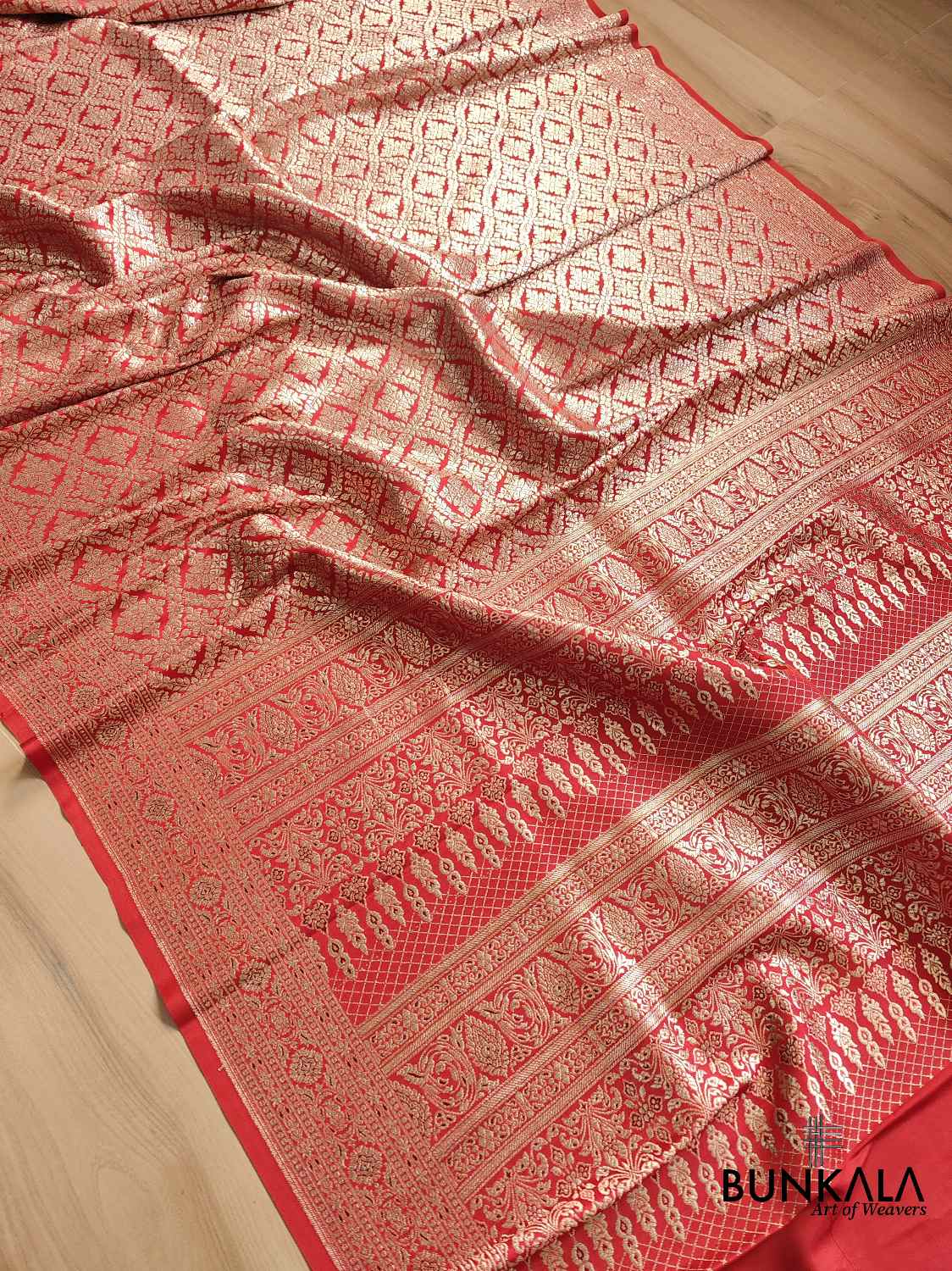 Red Banarasi Mashru Silk Saree