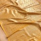 Mastard Yellow Mashru Silk Banarasi Saree