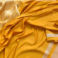 Mastard Yellow Mashru Silk Banarasi Saree