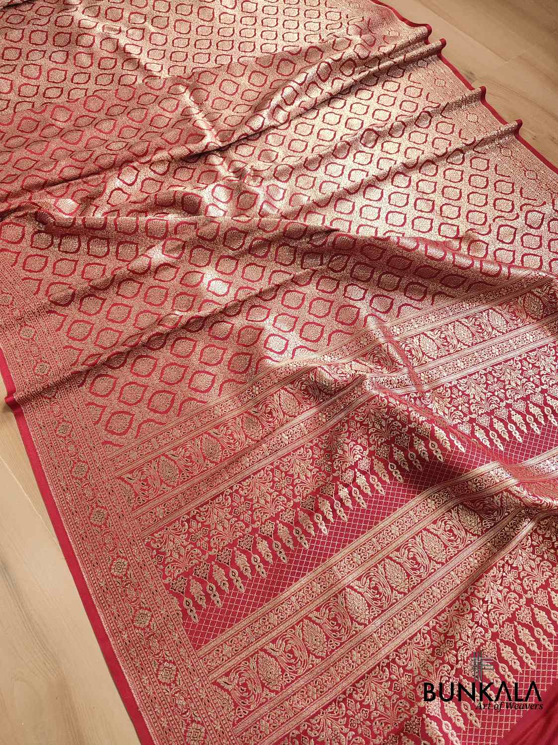 Maroon Mashru Silk Banarasi Saree