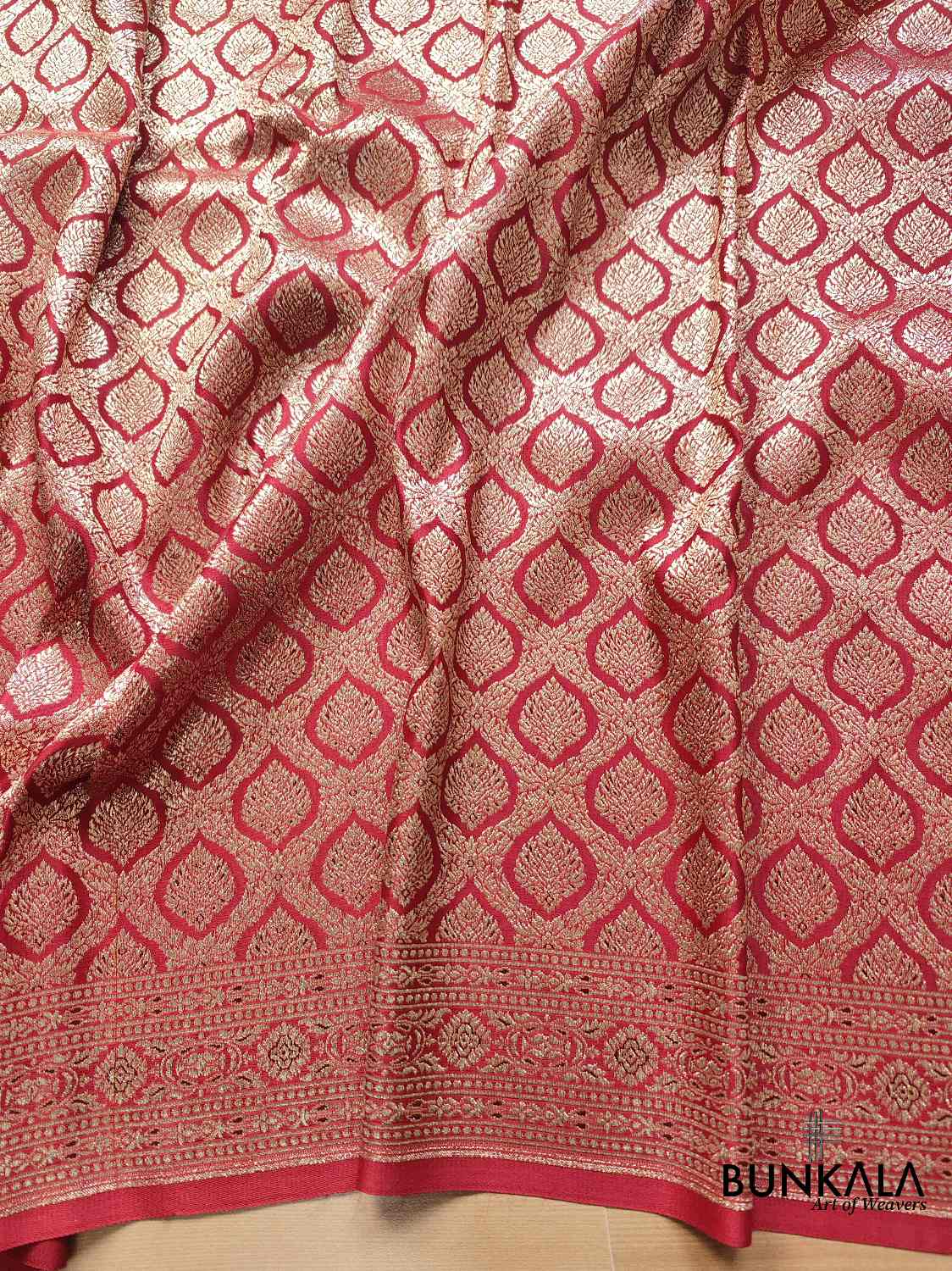 Maroon Mashru Silk Banarasi Saree