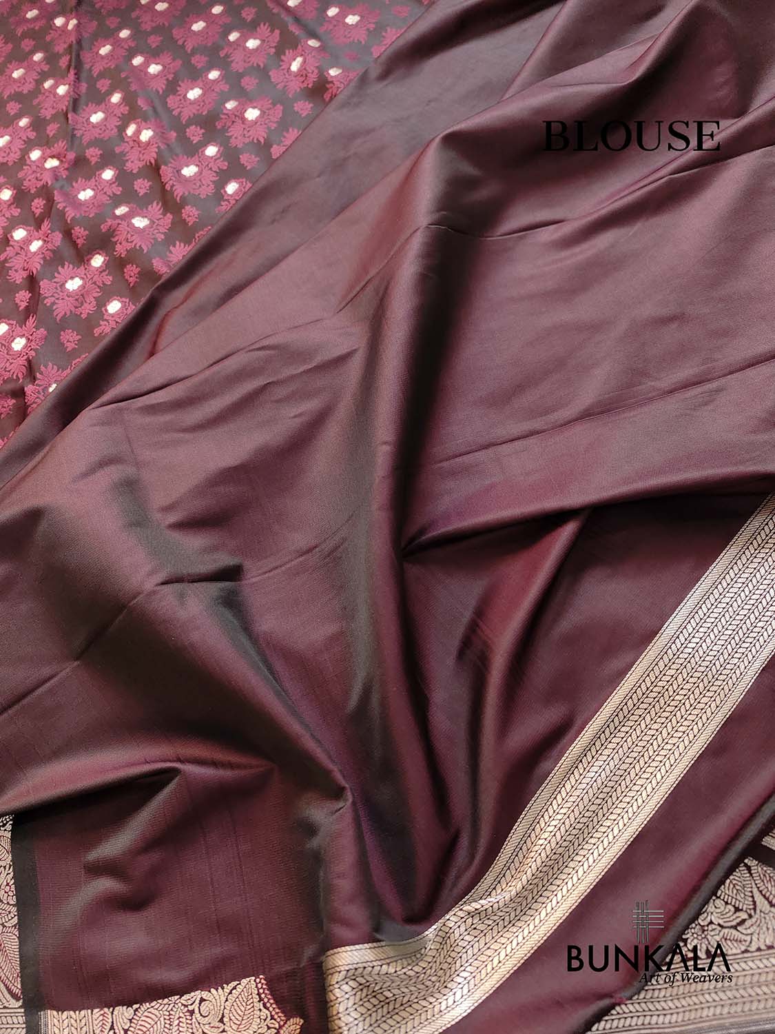 Burgundy Maroon Mashru Silk Jamewar Banarasi Saree