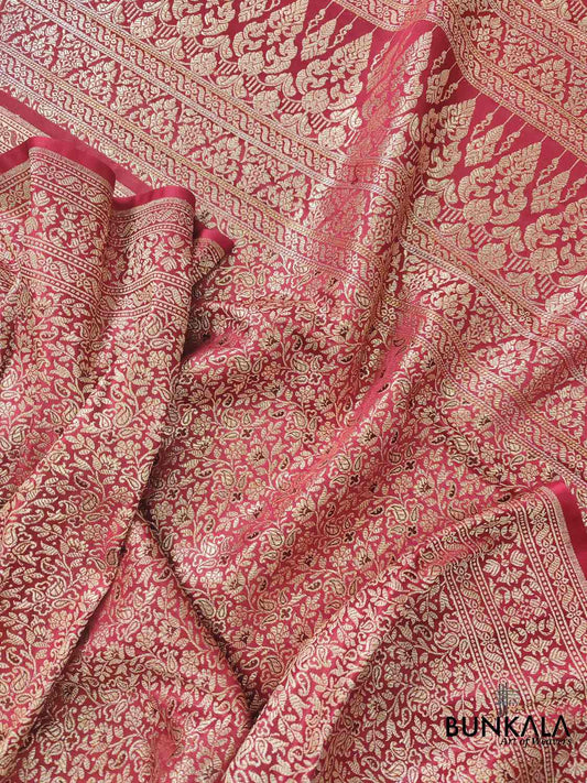 Red Mashru Silk Banarasi Saree