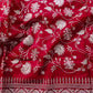 Red Banarasi Organza Silver Zari Work Floral Design Embroidery Saree