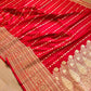 Vibrant Red Pure Mashru Silk Allover Buti Design Handloom Banarasi Saree