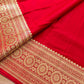 Vibrant Red Pure Mashru Silk Allover Buti Design Handloom Banarasi Saree