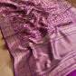 Traditional Touch Purple Heritage Brocade Design Handloom Pure Katan Silk Meenakari Banarasi Saree