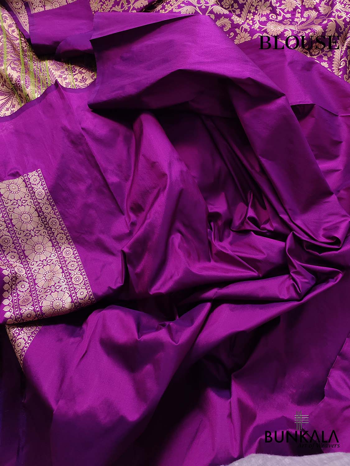 Traditional Touch Purple Heritage Brocade Design Handloom Pure Katan Silk Meenakari Banarasi Saree