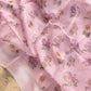 Pink Linen Saree with Digital Floral Print and Zari Border