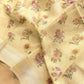 Yellow Linen Saree with Digital Floral Print and Zari Border