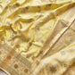 Yellow Mashru Silk Meenakari Jaal Design Weaved Banarasi Saree