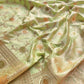 Green Mashru Silk Meenakari Jaal Design Weaved Banarasi Saree