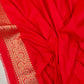 Red Floral Jaal Design Banarasi Silk Saree