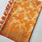 Orange Floral Jaal Design Banarasi Silk Saree