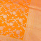 Orange Floral Jaal Design Banarasi Silk Saree