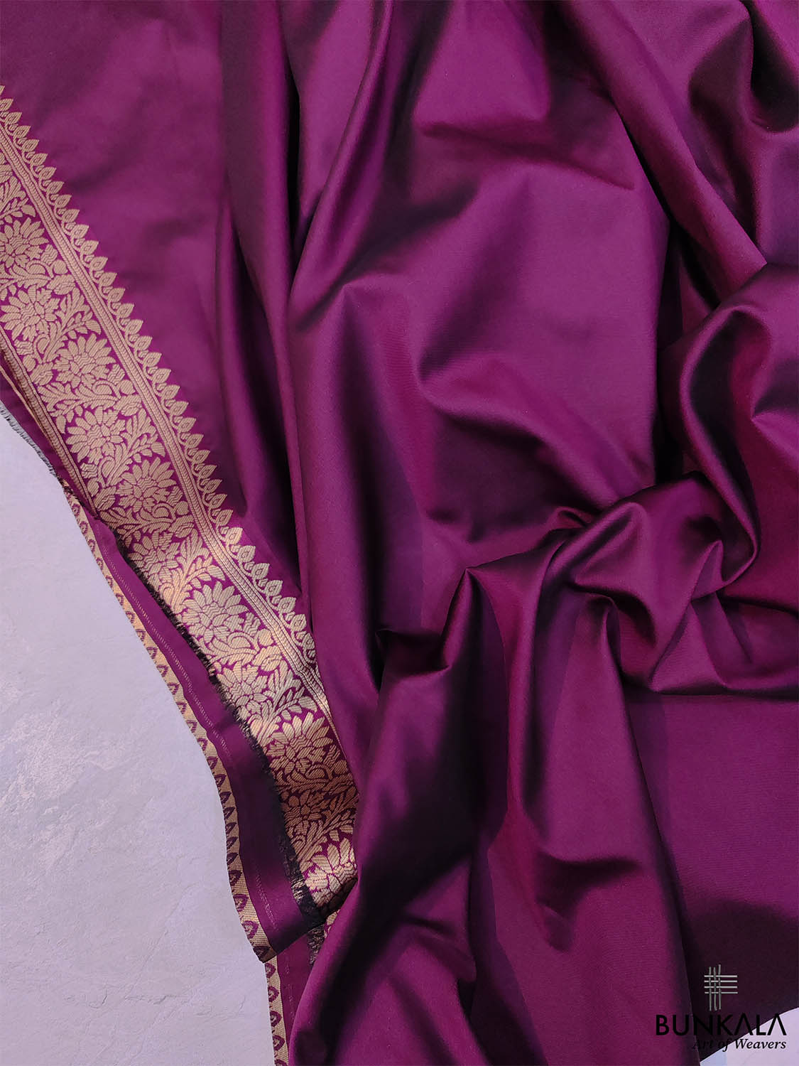 Purple Floral Jaal Design Banarasi Silk Saree