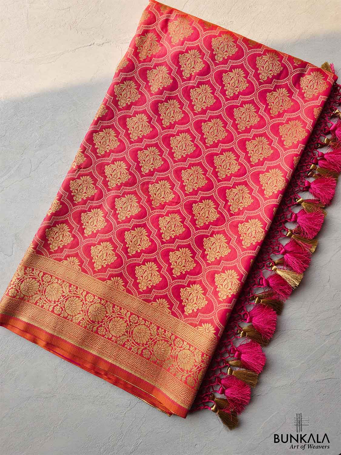 Pink Banarasi Silk Saree