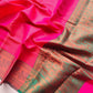 Pink Kanjivaram Silk Saree with Contrast Border