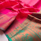 Pink Kanjivaram Silk Saree with Contrast Border