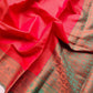 Red Kanjivaram Silk Saree with Contrast Border