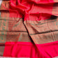 Red Kanjivaram Silk Saree with Contrast Border