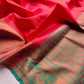 Red Kanjivaram Silk Saree with Contrast Border