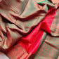 Red Kanjivaram Silk Saree with Contrast Border