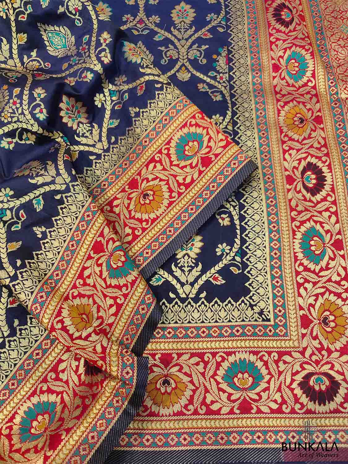 Blue Meenakari Banarasi Silk Saree