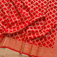 Red Pure Khaddi Georgette Handloom Jaal Design Banarasi Saree