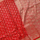 Red Pure Khaddi Georgette Handloom Jaal Design Banarasi Saree