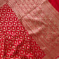 Red Pure Katan Silk Jaal Design Handloom Banarasi Saree