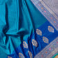 Blue Pure Katan Silk Tanchui Handloom Meenakari Banarasi Saree