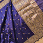 Purple Pure Katan Silk Handloom Allover Small Buti Design Banarasi Saree