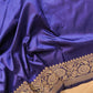 Purple Pure Katan Silk Handloom Allover Small Buti Design Banarasi Saree
