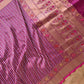 Purple Pure Katan Silk Handloom Sona Rupa Meenakari Stripe Design Banarasi Saree