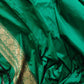 Green Pure Katan Silk Handloom Zig Zag Design Sona Rupa Banarasi Saree