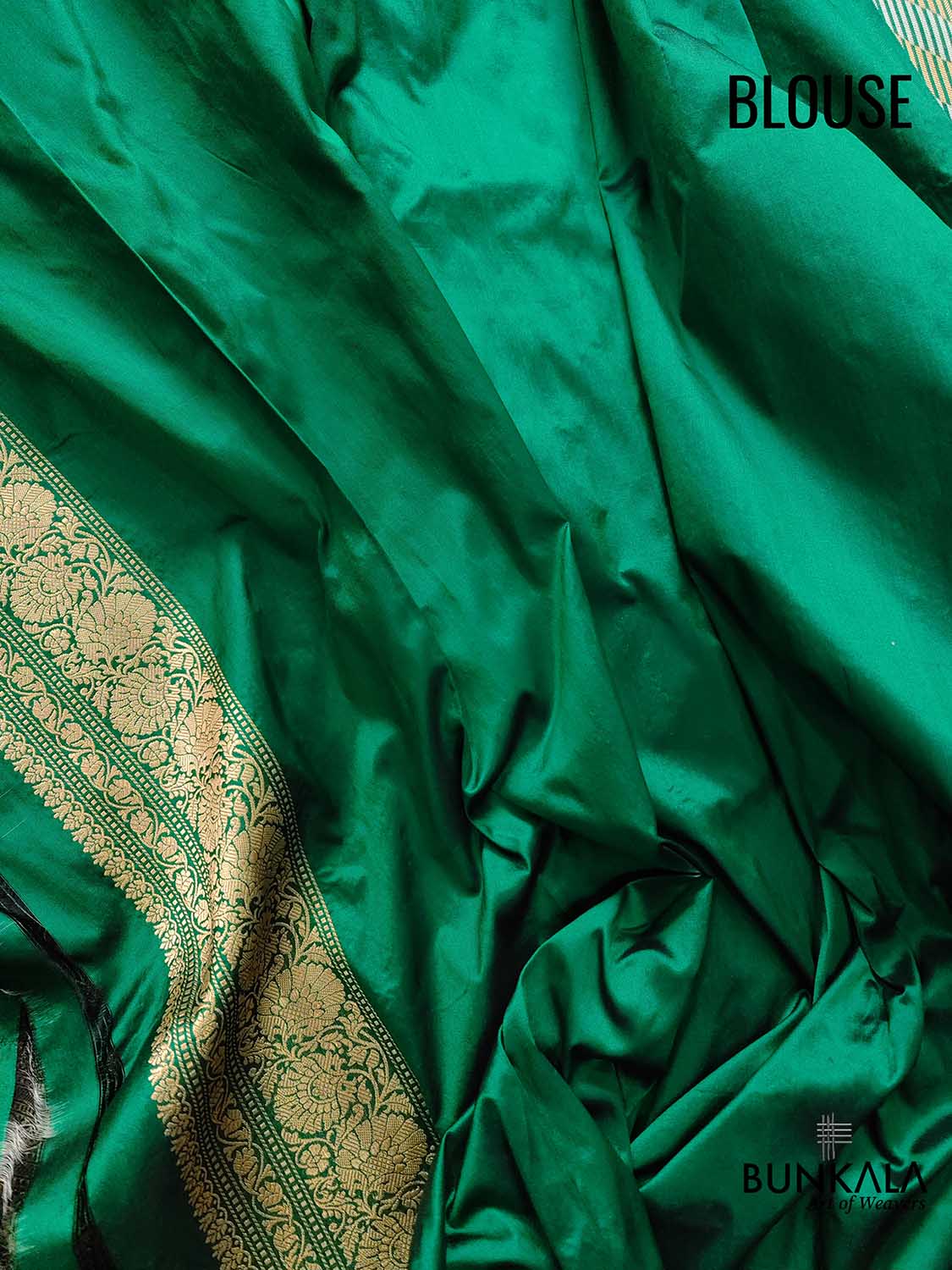 Green Pure Katan Silk Handloom Zig Zag Design Sona Rupa Banarasi Saree