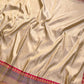 Stunning Handcrafted Beige Golden Pure Tissue Katan Silk Allover Small Buti Banarasi Saree with Contrast Border