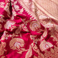 Bridal Bliss Maroon Pure Katan Silk Handloom Sona Rupa Kadwa Jangla Banarasi Saree