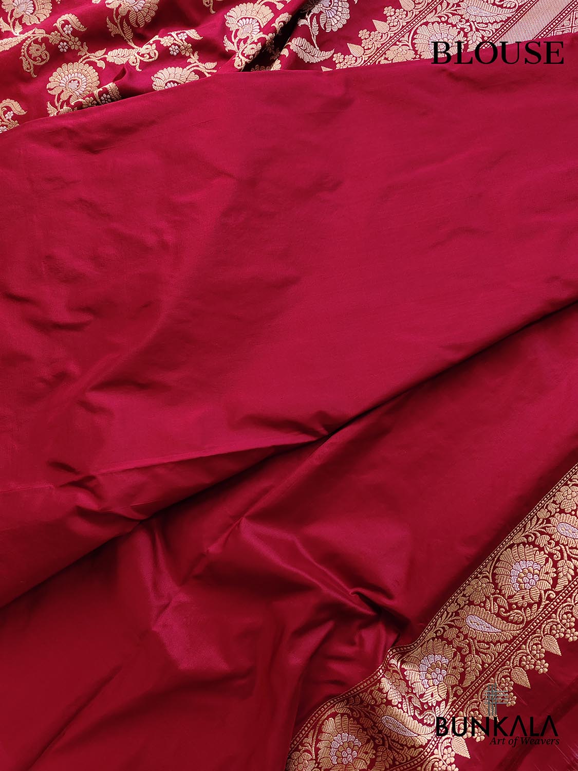 Bridal Bliss Maroon Pure Katan Silk Handloom Sona Rupa Kadwa Jangla Banarasi Saree