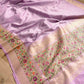 Regal Lavender Pure Katan Silk Handloom Gold and Silver Zari Banarasi Saree with Meenakari Border and Pallu